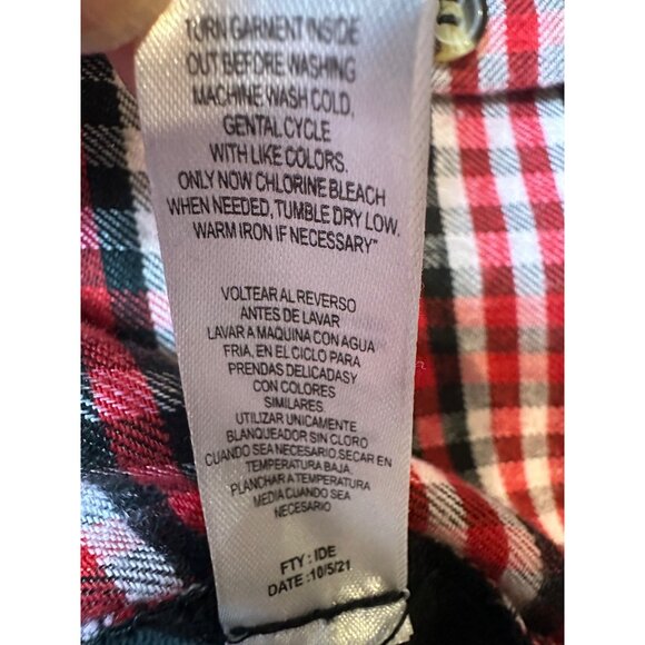 Jolie & Joy Hoodie Shacket Size X-Large Plaid Jacket Light Button Up Layering - Picture 9 of 13